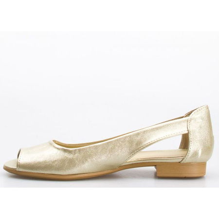 Sandały baleriny mieniące się złote Optimo