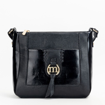 Torebka damska Monnari crossbody z fakturą w łuski czarna BAG5480