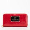 Portfel damski Monnari duży na zamek lakierowany pikowany czerwony PUR0070