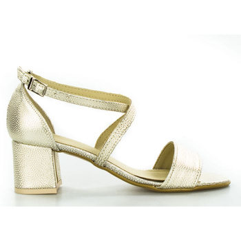 Sandały retro mieniące się z wzorkiem złote Optimo