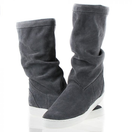 Niskie kozaki ciemne szare