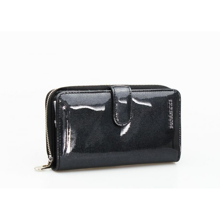 Portfel Damski Skórzany Moretti Pionowy Czarny RFID Secured