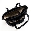 Torebka damska Monnari klasyczna w grochy z warkoczem czarna BAG5640