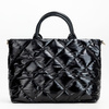 Torebka damska Femestage shopper pikowana miękka błyszcząca czarna BAG5060