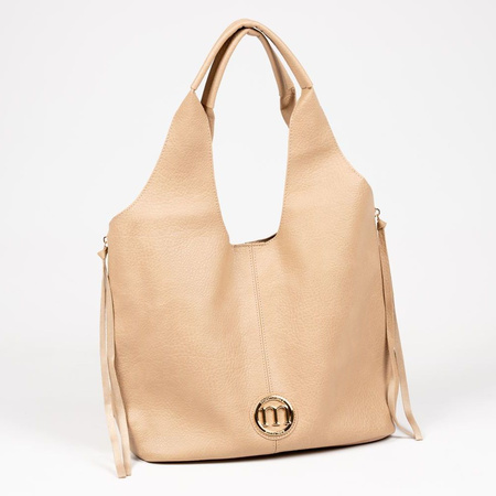Torebka damska Monnari shopper w grochy z saszetką beżowa BAG1710