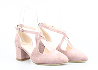 Sandały z zakrytymi palcami niskie różowe Sergio Leone