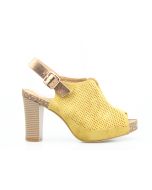 Sandały zamszowe ażurowe żółte Sergio Leone