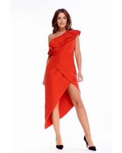 Czerwona asymetryczna sukienka