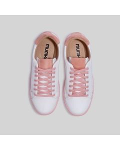 Sneakersy wegańskie białe różowe Mumka