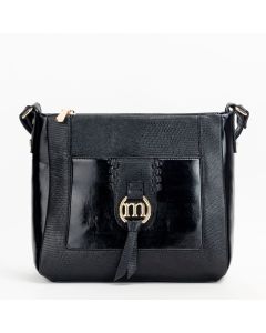 Torebka damska Monnari crossbody z fakturą w łuski czarna BAG5480