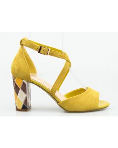 Sandały na słupku żółte Sergio Leone