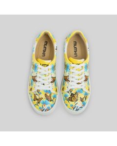 Sneakersy wegańskie Kwiaty na żółtym tle Mumka-37