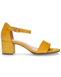 Sandały zamszowe niskie żółte